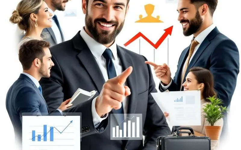 man and a woman is happy as the data is increasing