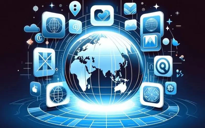 globe with the use of internet