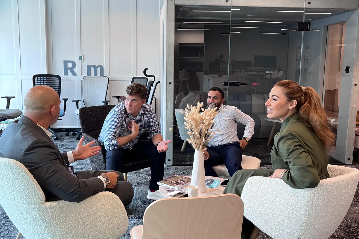 Designers and specifiers meeting in the Studio R showroom lounge